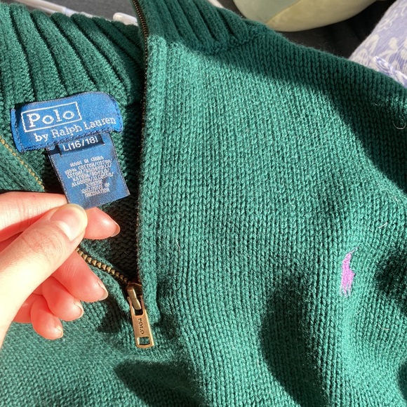 Polo Green Quarter Zip Size Small - Picture 3 of 3
